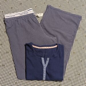 Tommy Hilfiger Navy Polka Dot Pajama Set